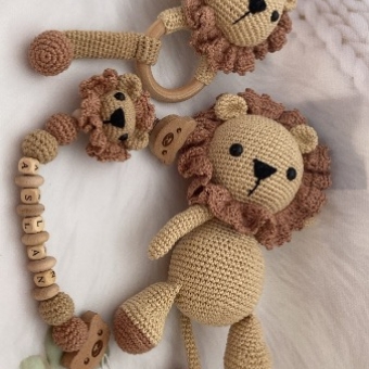 amigurumi aslan uyku seti