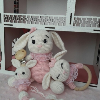 Amigurumi Yeni doğan tavşan seti